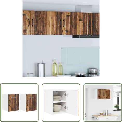 Küchenwandschrank - Küchenschrank 2 pcs Altholz 30 x 31 x 40 cm Holzwerkstoff (1/5)