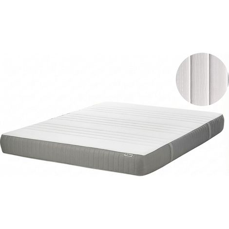 Foam Mattress Medium White and Grey EU Double Size Zippered Removable Polyester Cover Bedroom Accessories FLEX 7 PLUS (1/5)
