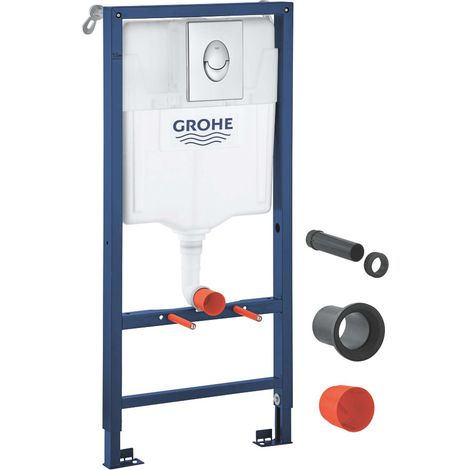 Grohe Rapid SL - Modulo d'installazione per WC sospesi, placca di comando Skate Air, chrom 39442000 (1/2)