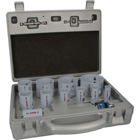 Bosch Juego de 14 brocas Pro Multi Material Power Change Plus – Estuche de moldeo por soplado (para madera blanda, paneles de yeso, diámetro de 19 – 76 mm, accesorios profesionales, taladros