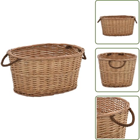 Panier à bois de chauffage poignées de transport 56x40x28 cm - Paniers À Bois - Panier À Bûches - Rangement Cheminée - Accessoires Cheminée - Décoration Rustique (1/5)