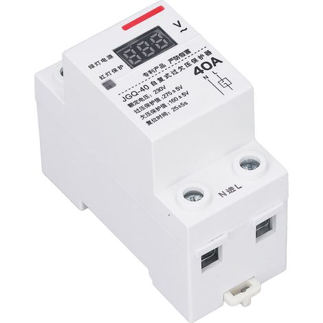 JGQ-40 40A 230V Protecteur de surtension/sous-tension à réarmement automatique sur rail DIN avec voyant carré et affichage. (1/5)