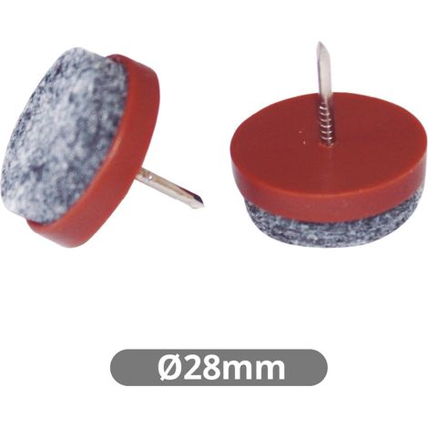 Set 4 fieltros redondos con clavo Ø28mm Marron GSC 003802783 (1/3)