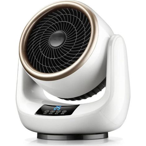 Portable electric heater with heating and cooling functions, 3 fan speeds, and a 12-hour timer. (1/4)