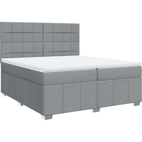 Maison Exclusive - Cama box spring con colchón tela gris claro 20