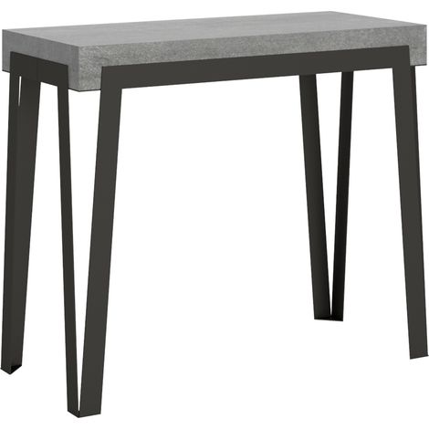 Consolle allungabile 90x40/300 cm Rio Cemento telaio Antracite (1/5)