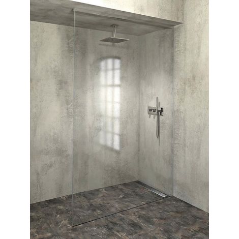 Kit de fixation verre ARCHITEX, sol-mur-plafond, 1610x2600mm, aluminium poli (1/4)