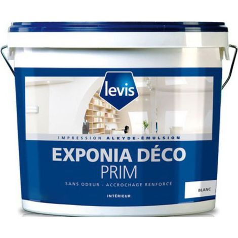 Peinture primaire intérieure 10L – Pour murs et plafonds – Opacifiant et régulateur d’absorption – Couleur blanc – Levis