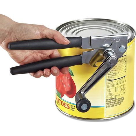 Manual crank can opener with rubber-coated handles (1/5)