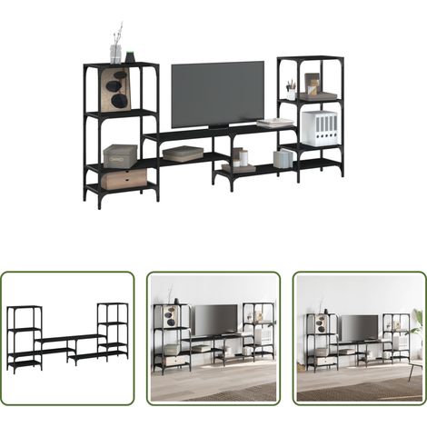 vidaXL Fernsehschrank - TV-Schrank Schwarz 206,5x28,5x95 cm Holzwerkstoff (1/5)