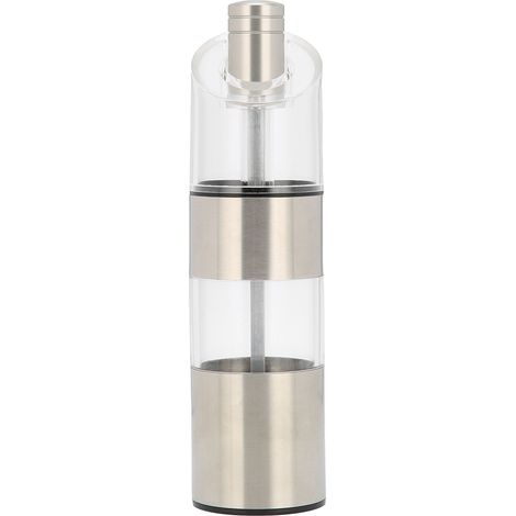 Moulin à poivre cylindrique multifonction en acier inoxydable avec bouteille d'assaisonnement inclinée en acrylique (S) (1/5)