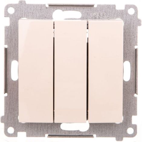 Conector triple Simon 54, conectores r谩pidos, color crema DW31.01/41
