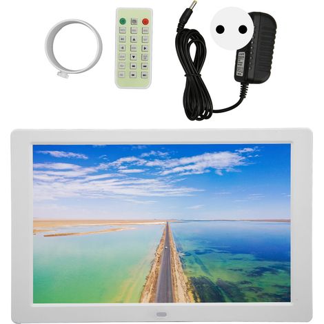 Cadre photo numérique 12,1 pouces, album photo électronique, vidéo publicitaire haute définition, 1280x800, blanc, norme européenne. (1/5)