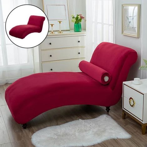 Lavable Lavable Chaise Longue Lounge Cove Décoration High Stretch Vin rouge Flameer (1/4)