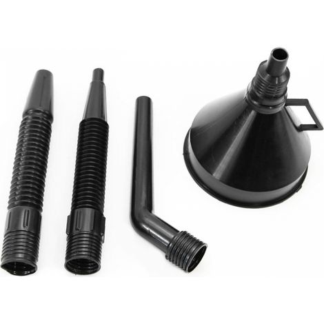 Entonnoir flexible noir avec passoire, lot de 4, pour carburant, liquide, eau, 13 cm, amio-02007 (1/2)