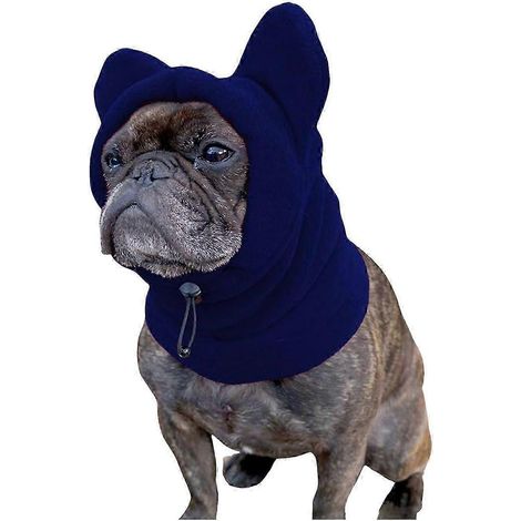 Bonnet d'hiver pour chien en polaire chaude, couvre-oreilles ajustable, protection contre le vent et le cou. (1/5)