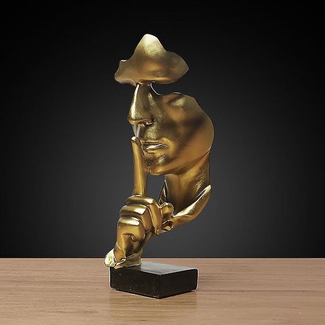 sculpture Moderne, D'or Abstrait Art Figurines, Decoration Salon, Cadeau Couple, Statue Decoration Interieur, Resine L'or (1/5)