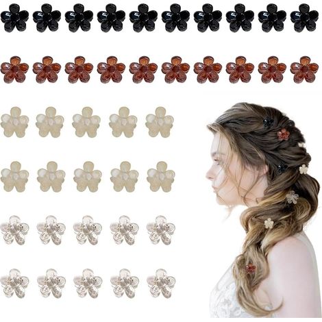 40 Pieces Small Flower Hair Clips Mini Claw Clips Non-Slip Hair Clips in the Shape of Small Flowers Cute Hair Accessories for Girls and Women (1/5)