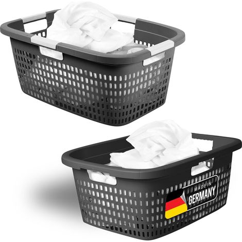 Ensemble de paniers à linge Novaliv 25L + 40L, ensemble de boîtes à linge, seau à linge, conteneur à linge pour salle de bain, linge sale, paniers à