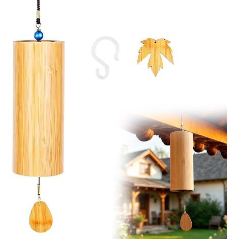 Carillons éoliens Japonais en Bambou, carillons Zen, carillons éoliens en Bambou pour la méditation et la guérison sonore, Carillon en Accord de FA pour l'extérieur, Le Yoga et la méditation (1/5)