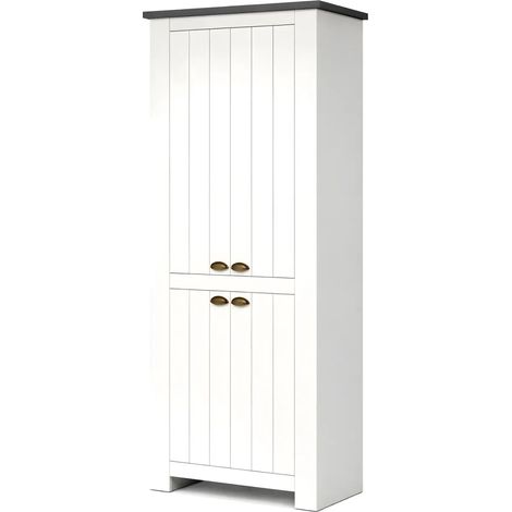 Armadio Scarpiera 4 Ante Mobile Ingresso Bianco Report 84x42x200 cm
