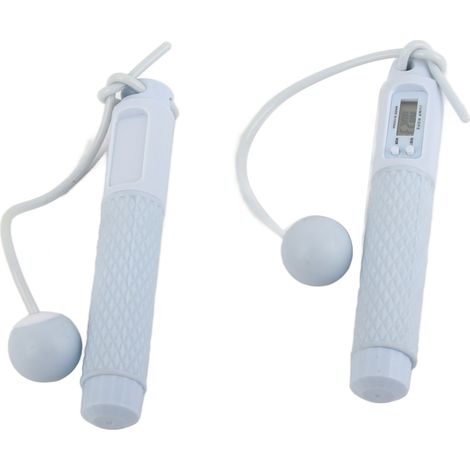 Corde à sauter connectée sans fil avec compteur électronique et balle lestée bleue, pour fitness intérieur et extérieur (1/5)