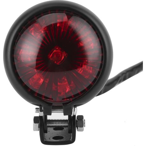 LED-Rücklicht/Bremsleuchte mit Befestigungsschraube, universell für 12-V-Motorräder, schwarzes Gehäuse, rote Linse