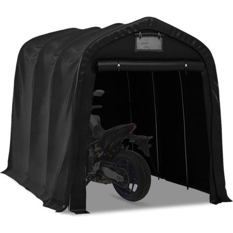 Tenda garage moto MG1 PVC 550 g nera 1,6 x 2,5 x 1,95 m - struttura in acciaio zincato Ø32 mm