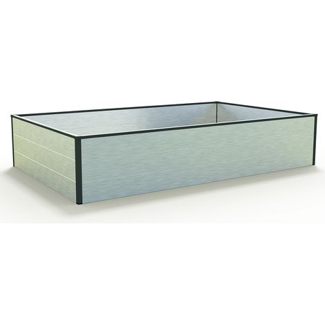 GFP HALFSIZE Huerto urbano de aluminio - Jardinera compacta y resistente enaluminio anodizado - 195 x 119 x 39 cm