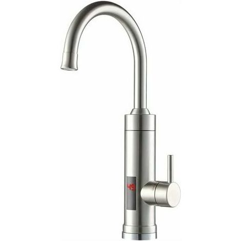 Instant Hot Water Faucet, 220V 3000W Stainless Steel Instant Electric Faucet with LED Digital Display for Kitchen Bathroom Bedroom (1/5)