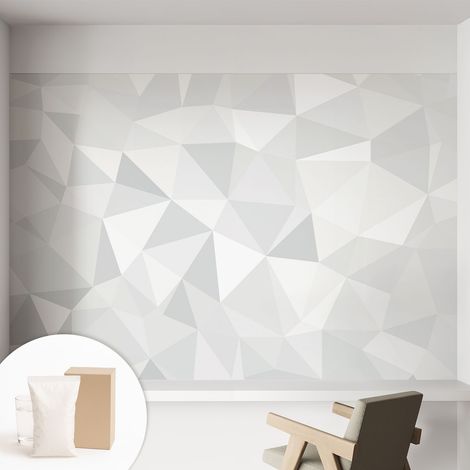 Papier peint intissé décoratif avec colle pour salon chambre et bureau Installation rapide Mosaïque triangulaire 152x104 cm (1/5)