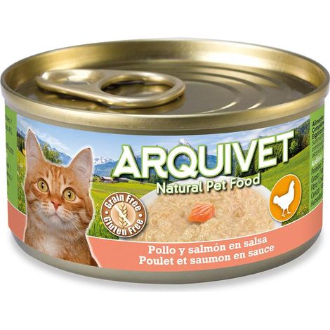 ARQUIVET Dose für Katzen Hühnchen in Sauce mit Lachs 80g