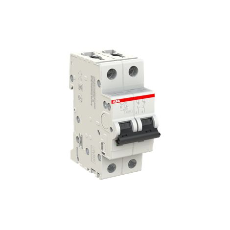 DISJONCTEUR S202 2P 1.6A COURBE D RACCORDEMENT A VIS - 10KA (2MODULES) 2CDS252001R0971 ABB 352253 (1/3)