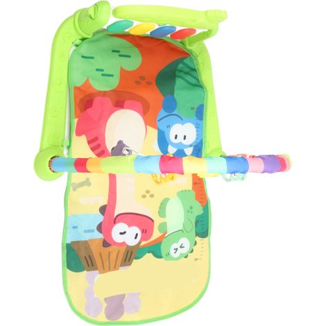 Tapis d'éveil vert pour bébés et jeunes enfants, motif parc de dinosaures, tapis musical d'éveil avec piano (1/5)
