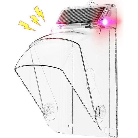 Sonnette solaire avec alarme sonore, protection étanche et transparente pour bouton de sonnette, protection contre la pluie. (1/5)