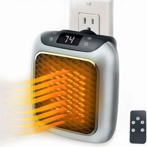 BEBUSINGOTO Intelligenter 800-W-Keramik-Heizlüfter, Elektroheizung mit Wandstecker, Mini-Elektroheizlüfter mit Fernbedienung und Thermostat für Schlafzimmer, Büro, Wohnzimmer (1/5)