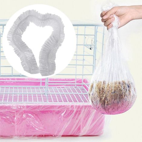 Lot de 10 tapis de cage jetables en plastique grand format pour lapins et rats (1/4)