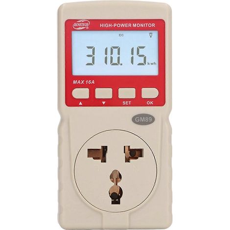 LCD-Display-Leistungsmesser: Anzeige von Spannung, Stromstärke, Frequenz, Stromverbrauch