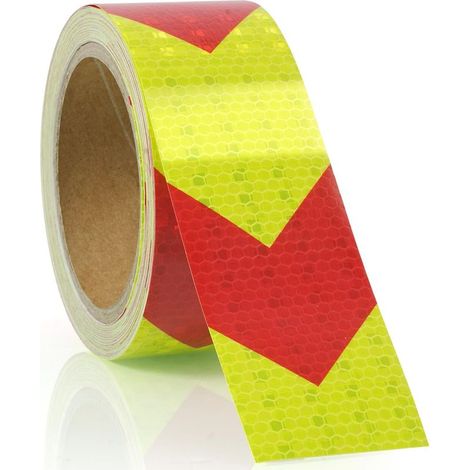 Ruban adhésif réfléchissant, 10 m x 5 cm Imperméable Bande réfléchissante autocollante d'avertissement, Réflecteur Haute Visibilité Bande, Ruban Avertisseur pour Véhicules, Voitures, Remorques (1/5)
