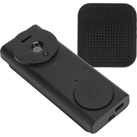 Sonnette vidéo 1080p 2,4 GHz sans fil avec veilleuse, fonction audio bidirectionnelle et sonnette grand angle 130° pour la maison (1/5)
