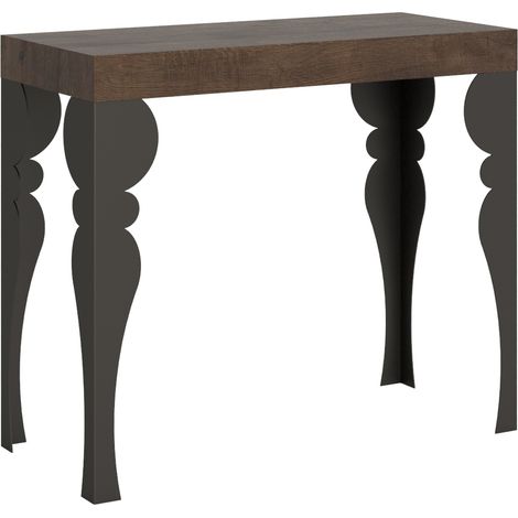 Console Extensible 90X40/196 Cm Paxon Small Noyer Structure Anthracite (1/4)