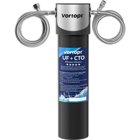 Système de filtration sous comptoir, certifié NSF/ANSI 42, filtration ultrafine de 0,01 μm, réduit les PFAS/PFOA/PFOS, le chlore et les odeurs. 14 000 gallons (1/5)