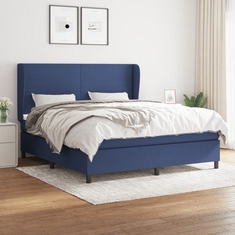 Boxspringbett mit Matratze Blau 160x200 cm Stoff vidaXL (1/5)