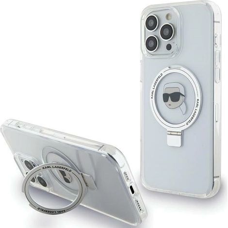 Karl Lagerfeld KLHMP15XHMRSKHH iPhone 15 Pro Max 6.7 blanco/blanco estuche rígido Soporte de anillo Karl Head MagSafe (1/5)