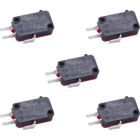 RV-16-1C25 Pack of 5 SPDT 16A 250V AC Micro Switches (1/5)