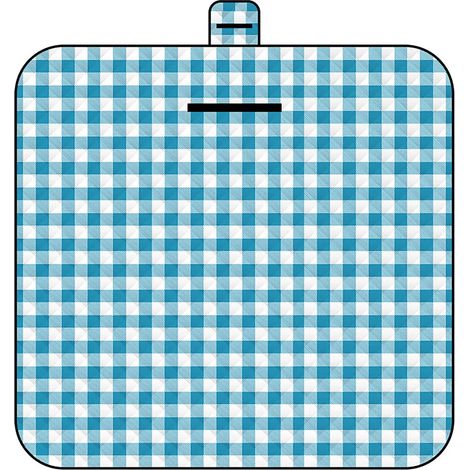 Große Picknickdecke (2x2m), faltbar, wasserdicht, strapazierfähig, weich und maschinenwaschbar (blau-weiß kariert)