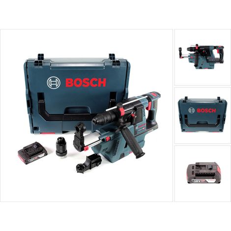 Bosch GBH 18 V-26 F Martello pneumatico professionale a batteria SDS-Plus in valigetta L-Boxx +  Aspiratore a batteria GDE 18 V - 16 + 1x Batteria 2,0 Ah - senza caricatore (1/5)