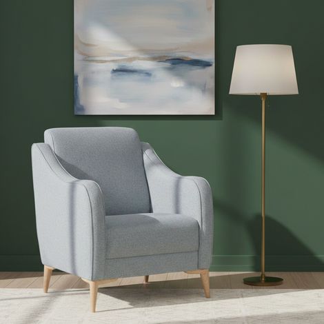Butaca Propata, Sillón Pequeño, Reposabrazos, Soporta 80 kg, 63x83x95h cm Gris Claro (1/4)
