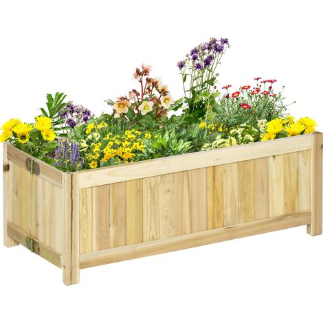 Bac jardinière, en bois massif, bois, 70 cm, 30 cm, 25 cm, pour jardin et balcon, Plate-bande pliante surélevée. Bois massif. Résistant aux
