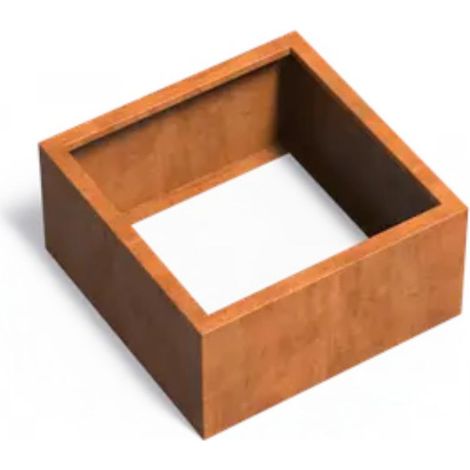 Adezz Pflanzgefäß Carrez ohne Boden aus Corten-Stahl Pflanzkübel Größe 80x80x40 cm (1/2)
